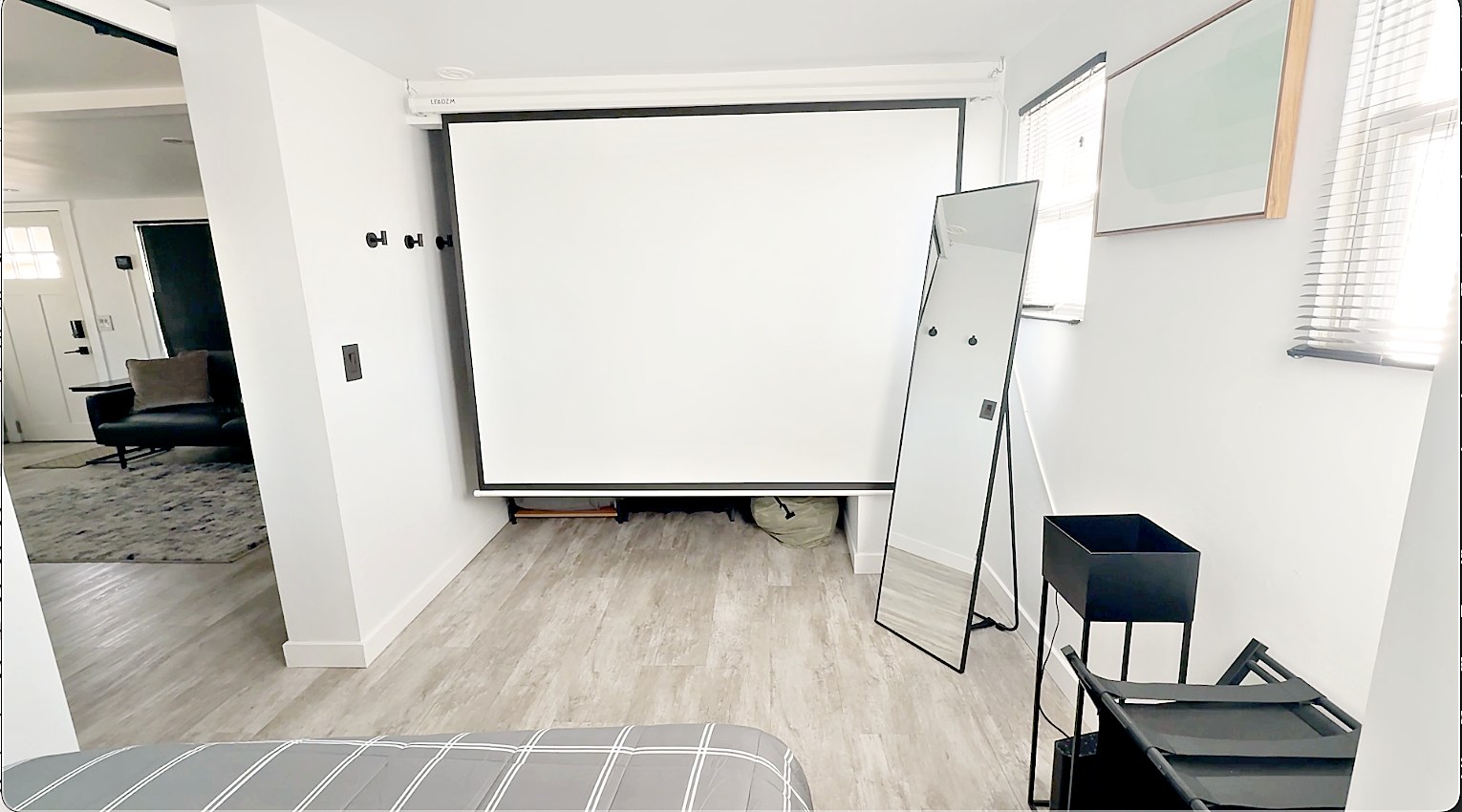 Bedroom projector screen